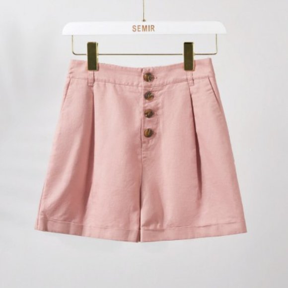 Cotton and linen casual shorts